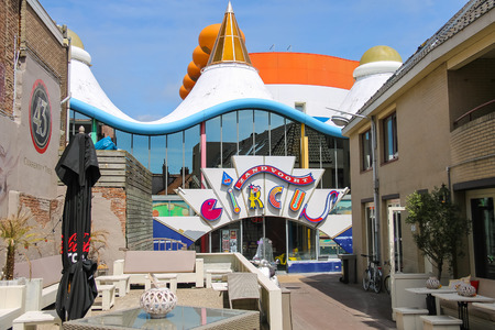 Zandvoort, the Netherlands - June 20, 2015: Entrance to entertainment center Zandvoort Circus. View from the Kerkstraat street. Zandvoort aan Zee is a major sea resort and tourist center of North seaのeditorial素材