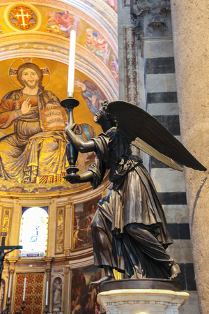 Pisa, Italy - June 29, 2015: Beautiful interior of the Pisa Cathedral on Piazza del Duomo. Province Pisa, Tuscany region of Italyのeditorial素材