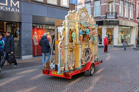 Utrecht, the Netherlands - February 13, 2016: Mobile art installation in historic city centreのeditorial素材