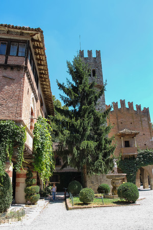 Grazzano Visconti, Italy - August 07, 2016: Tourist in medieval castleのeditorial素材
