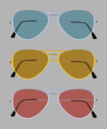 Set of illustrations on the theme of Sunglassesのイラスト素材
