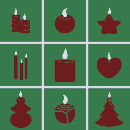 Set of icons on a theme Candlesのイラスト素材