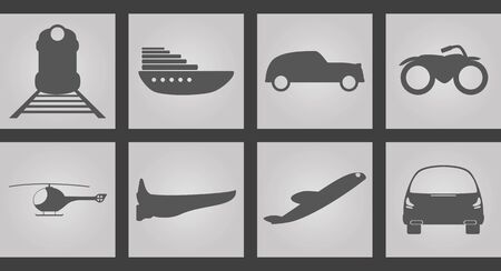 Set of Icons on a theme Machines for movementのイラスト素材