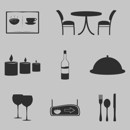 Set of Icons on a theme Restourantのイラスト素材