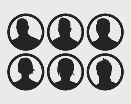 Set of icons on a theme profile pictureのイラスト素材