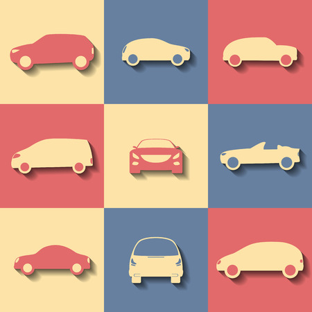 Set of flat icons on a theme carsのイラスト素材