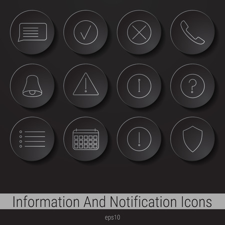 Set of icons on a theme Information and notificationのイラスト素材