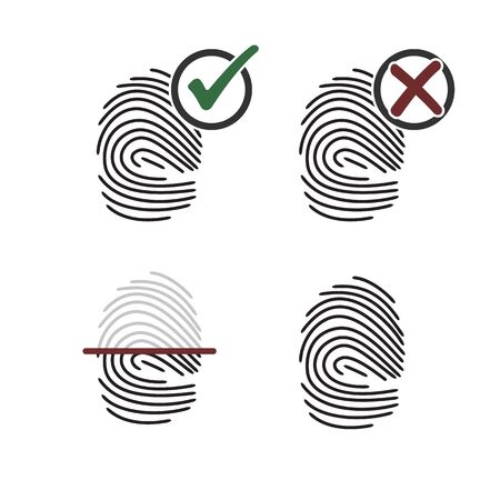 Set of icons on a theme finger printのイラスト素材
