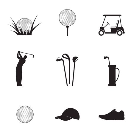 Set of isolated icons on a theme golfのイラスト素材