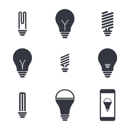 Set of isolated icons on a theme lightbulbのイラスト素材