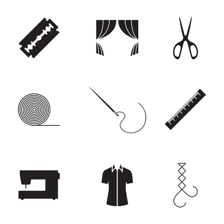 Set of isolated icons on a theme sewing workshopのイラスト素材