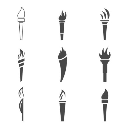 Set of islated icons on a theme torchのイラスト素材