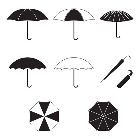 Set of isolated icons on a theme umbrellaのイラスト素材
