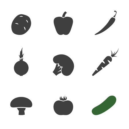 Set of isolated icons on a theme vegetablesのイラスト素材