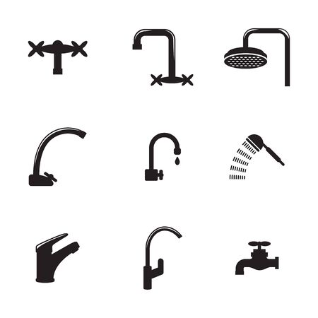 Set of isolated icons on a theme water tapのイラスト素材