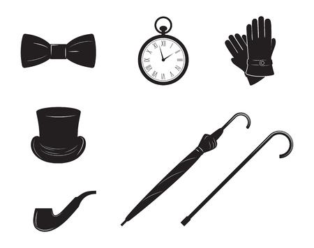 Set of icons for a theme gentlemanのイラスト素材