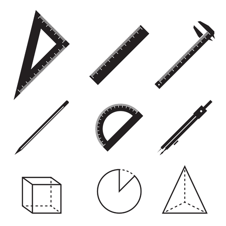 Set of black geometry iconsのイラスト素材