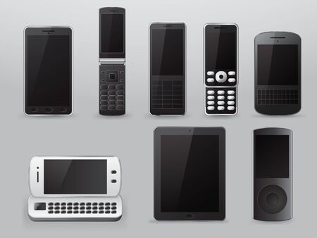 Gadgets icons set. Realistic phoneのイラスト素材