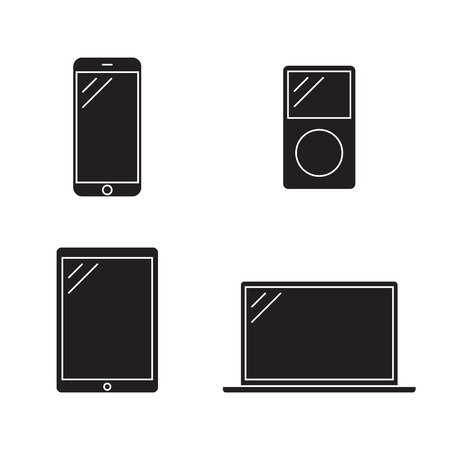 Consumer Electronics black web icons setのイラスト素材