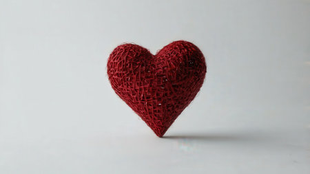 Red heart on a white background. Valentine's day. Love.の素材