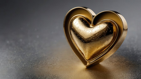 Golden heart on a black background. Valentine's Day. 3d renderingの素材