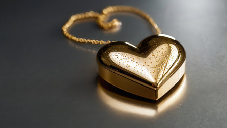 Golden heart on a black background. Valentines Day. Love concept.の素材