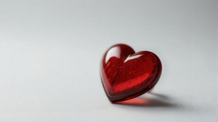 Red heart on a white background. Valentine's Day. Love.の素材