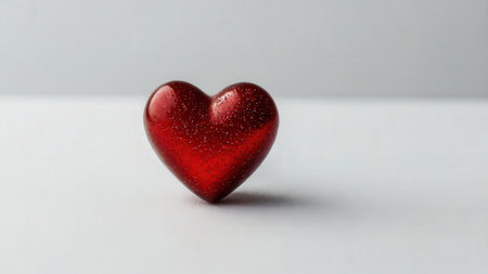 Red heart on a white background. Valentines day. Love.の素材