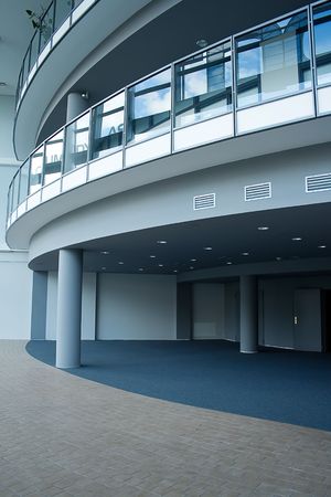 blue business hall の写真素材