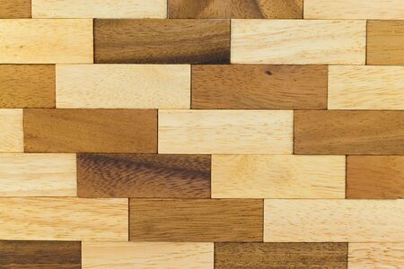 wooden brickwall textureの写真素材