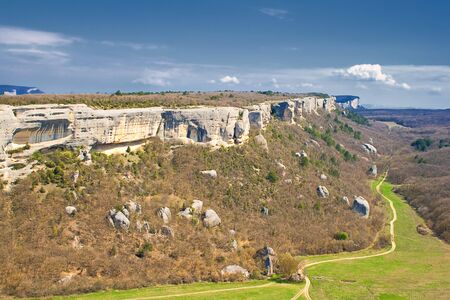 panoramic view of mountain valley. Crimea, Ukraineの写真素材