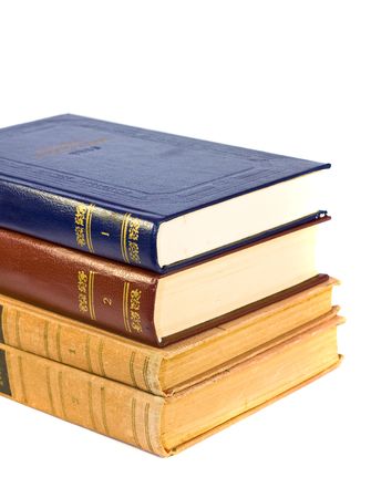 Stack of books isolated on whiteの写真素材