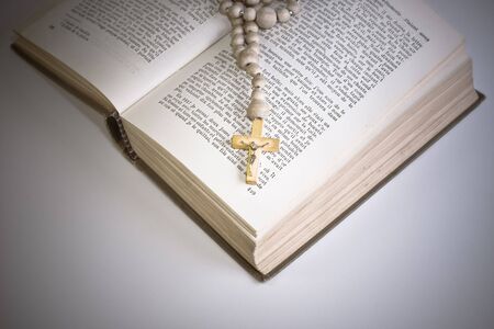 Bible with cross