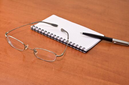 business still life with blank empty sheet paper for copyspaceの写真素材
