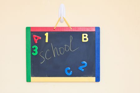 Chalk board with word の写真素材