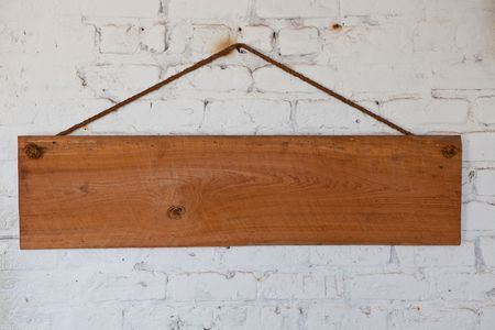 wood board on wallの写真素材