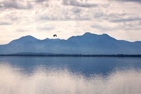 Mountain lake with storm clouds, Austriaの写真素材