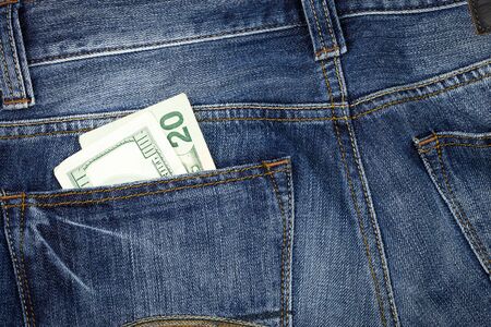 Money in the jeans pocketの写真素材