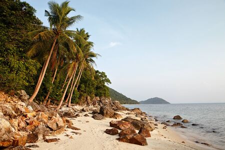 Koh Samui rocky beach, Thailandの写真素材