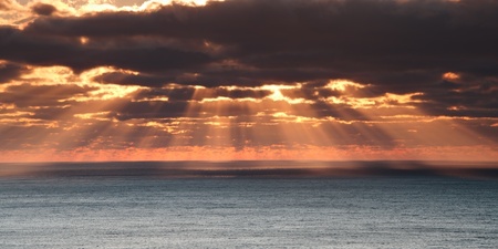 Cloudy sea sunrise. Black sea, Crimea, Ukraineの写真素材