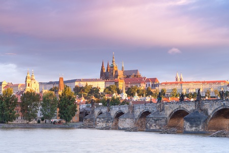 Charles Bridge in Old Prague  Czech republicの写真素材