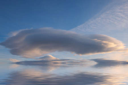 Cloudy sea sunriseの写真素材