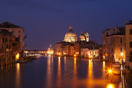 Grand canal after sunset, Venice, Italyの写真素材