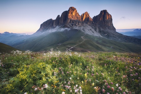 Dolomites mountain peaks, Italian Dolomitesの写真素材