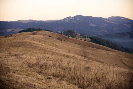 Autumn mountain hillsの写真素材