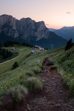 Mountain valley. Dolomites mountain, Italyのeditorial素材