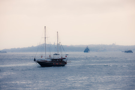 Bosphorus view at sunset, Istanbul, Turkeyの写真素材
