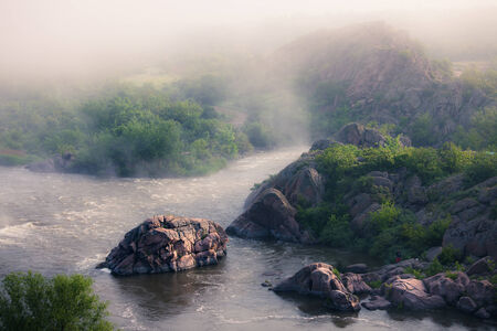 Foggy river morning