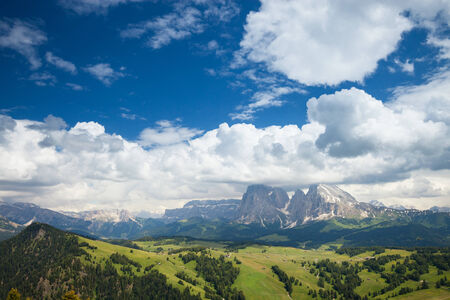 Sunny mountain valleyの写真素材