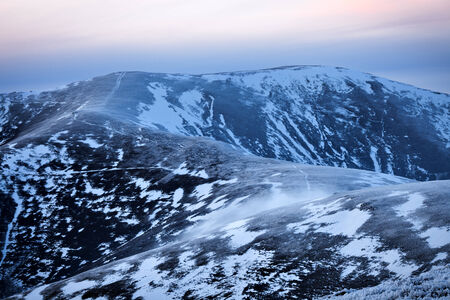 Carpathian mountains showy hills, Ukraineの写真素材